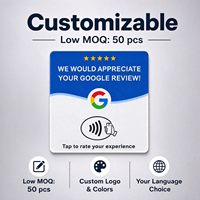 Support de table en acrylique 12 cm pour avis Google, compatible NFC213, pour avis en espagnol, français, italien et autres langues, prêt à être expédié