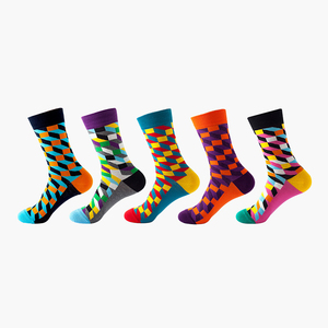 Custom 40 <strong>Units</strong> of <strong>Men's</strong> Novelty Woven Colorful Crew Patterned <strong>Socks</strong> Size EU37-44 - Product Image 2