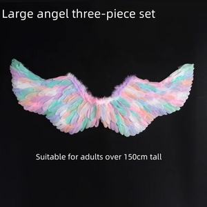 Nuovo Design con piume per Cosplay di Halloween Costume da ali <span class=keywords><strong>d</strong></span>'<span class=keywords><strong>angelo</strong></span> arcobaleno professionale - Product Image 3