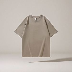 Camiseta de Manga Corta para Hombre, 280 g/m², Algodón Grueso, Cuello Redondo, Color Sólido, Diseño Simple, Holgada, Informal, en Oferta, Diseño en Blanco - Product Image 1