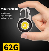 Senter Led Mini portabel, senter darurat luar ruangan Super terang, gantungan kunci saku portabel, senter kerja COB dapat diisi ulang USB