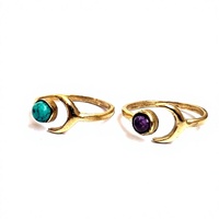 Nouvelle conception, bague en laiton de style bohème avec pierre d'améthyste faite à la main, bijoux pour femmes - Cadeau d'anniversaire