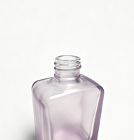 Nouvel emballage cosmétique de luxe givré, flacon de sérum violet carré plat à fond épais de 30 ml, flacon compte-gouttes en verre pour huile essentielle