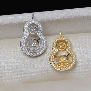 Chaîne en argent S925 avec pendentif vide en forme de gourde, accessoires de perles DIY 4-5 6-7, forme de plante pour la fabrication de bijoux, taille 6 mm - Product Image 5