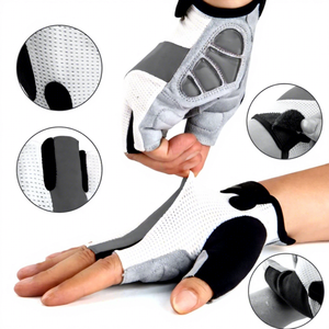 Mudassar Sports Half <b>Finger</b> Cycling Gloves Breathable Mesh Non-Slip Hook Loop Closure Unisex Racing Outdoor Sports Universal - Product Image 2