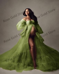 S0319X Offre Spéciale nouvelle robe en maille de maternité de haute qualité robe de séance Photo profonde <span class=keywords><strong>V</strong></span> transparent multicolore - Product Image 4