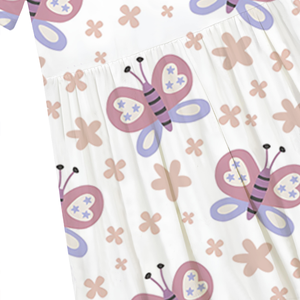 Robe en coton à manches courtes pour enfants, tenue de soirée formelle d'été pour filles avec motif de fleurs occidentales pour les enfants de 6 à <span class=keywords><strong>9</strong></span> <span class=keywords><strong>ans</strong></span>, vente en gros - Product Image 4