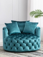 Fauteuil de détente rotatif en tissu américain avec bouton de traction, canapé rond paresseux pour grand salon, réglable pour le mobilier de maison