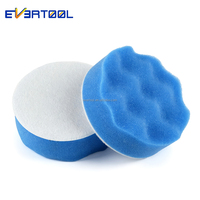 EVERTOOL Tampon de polissage en mousse ondulée 3'' pour lustrage et ponçage, éponge de polissage pour detailing automobile, tampon de polissage gaufré pour une correction plus rapide