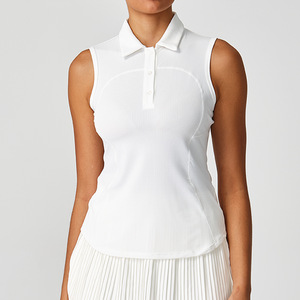 Camisetas de Golf sin Mangas de Alta Calidad para Mujer, Tops Tipo Polo, Racerback, para Pickleball, Golf, Tenis, con Cuello, Chaleco con Cuello, Polo de Golf - Product Image 3