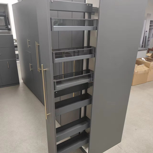 Nouvelle armoire étroite moderne à 5 niveaux, rangement de cuisine, unité haute à tirage latéral, garde-manger, panier en fer, 200 mm 150 mm - Product Image 1