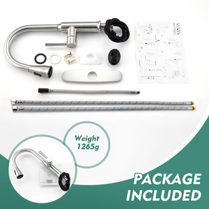 304 stainless steel pull out multi-spray mode versatile functional kitchen faucet - Product Image 6
