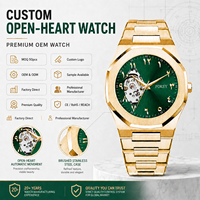 Montre Mécanique Carrée de Haute Qualité en Acier Inoxydable, de Luxe, Étiquette Privée, Mouvement Automatique Arabe pour Hommes, Logo Personnalisé