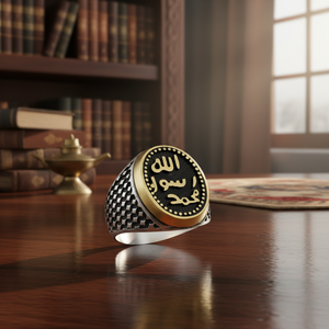 925K Sterling <b>Silver</b> Islamic Design Allah Muhammad <b>Men</b> <b>Ring</b> - Product Image 3