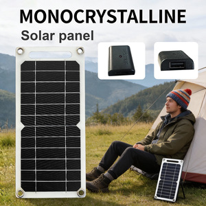 ALECTER Portable <b>USB</b> Semi-Flexible <b>Solar</b> Charging <b>Panel</b> 10W Monocrystalline High Efficiency IP65 Waterproof Security Camera Use - Product Image 3