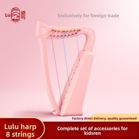 New-Style Paulownia Wood 8-String Professional-Grade Mini Harp Easy to Learn Portable for Beginners; Factory Wholesale