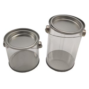 Factory Wholesale Custom Logo Round Clear PVC Plastic Paint Tin Can Bucket