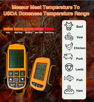 Termometer Daging BBQ Nirkabel 4 Probe Jangkauan 150m Termometer Memasak Digital dengan Alarm Timer untuk Oven Pengasap