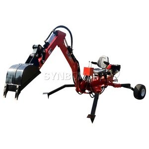 Nhỏ 9HP Động Cơ Xăng Towable Backhoe Wheel Loader Nhỏ Backhoe Trailed Máy Xúc Di Động Digger - Product Image 1