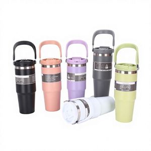 Vaso Térmico Personalizado de 30 oz con Recubrimiento en Polvo, para Vehículo, Oficina, Aire Libre, de Acero Inoxidable 304, para Viajes, Auto, con Asa - Product Image 1
