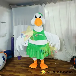 Funtoys disfraz de Mascota de ganso blanco personalizado Cosplay pato Animal pájaro Fursuit vestido de lujo para adultos Halloween dibujos animados comercial