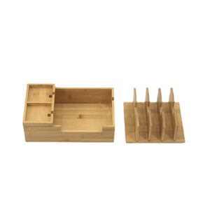 Bamboo and wood phone holder, wooden <b>tablet</b> charging <b>stand</b>, solid wood base storage box <b>for</b> mobile phones and <b>tablets</b> - Product Image 3