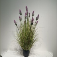 Tanaman Lavender Buket Bunga Plastik Tahan UV Tahan Api Dekorasi Pernikahan Rumah Realistis Lembut Serbaguna
