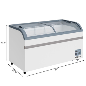 Congelador móvil con ruedas de 58 pulgadas, tipo isla, de gran capacidad y bajo consumo para negocios minoristas de comestibles. - Product Image 6
