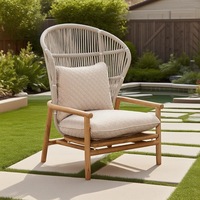 Meubles en bois de teck massif d'extérieur moderne nordique Table basse à dossier haut canapé simple pour terrasse jardin cour Villa balcon