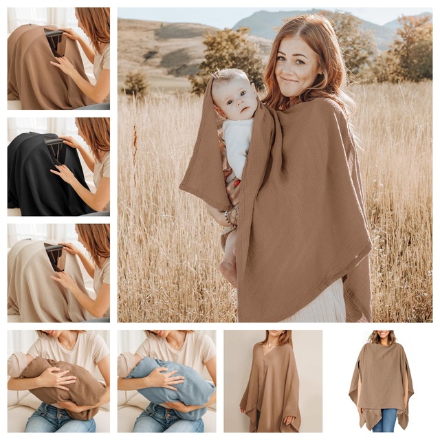 Multi-function Baby Breastfeeding Privacy Nursing Covers Cotton Newborn Baby Feeding Muslin Nursing Cover