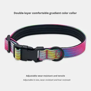 Cross-Border kerah anjing poliester tahan air mata tahan aus gaya putri baru untuk anjing besar menengah gradien dapat disesuaikan - Product Image 3