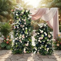 Arrangement floral pour mariage sur le thème tropical, feuilles de bananier artificielles, ensemble d'arche de feuilles de palmier, boule de fleurs pour la décoration de mariage