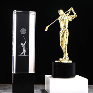 Trophée et médailles de balle de golf en verre personnalisé, souvenir de sport personnalisé, trophée de golf en cristal extra large, quantité minimale de commande - Product Image 2
