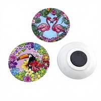 Personalisierte Plastikteller mit Logo, PuntaCana, Griechenland, Teneriffa, Lanzarote, Art-Deco-Stil, handgefertigtes Souvenir, magnetischer Kühlschrankmagnet