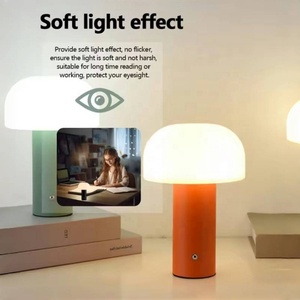 Rechargeable Mushroom Table Lamp Built-in Lithium Battery <b>Touch</b> Control <b>Bedside</b> Night <b>Light</b> For Bedroom Restaurant Desk Decor - Product Image 4