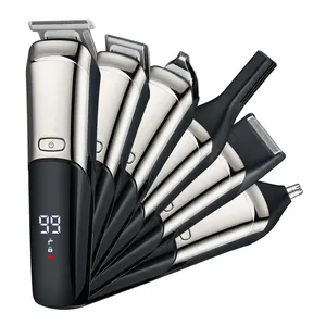 2023 Popular Barber Hair Clipper USB Charger LCD Display Men's 6in1 Hair Trimmer Set Grooming Kit