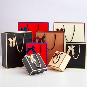 High-end Recycled <b>Materials</b> Fashion Custom Design Printed Wine Paper Bag with Handle Matt Lamination Gift <b>Packaging</b> - Product Image 2