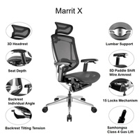 Chaise de bureau ergonomique, fabricant de chaises en alliage d'aluminium avec dossier en maille, accoudoirs 5D, soutien lombaire, GTChair