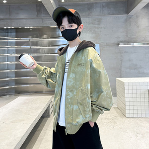 Manteau d'automne pour garçon, nouveau style coréen, manches longues, fermeture éclair, vêtements tendance, veste à capuche pour garçon en couleur <span class=keywords><strong>camouflage</strong></span> - Product Image 3