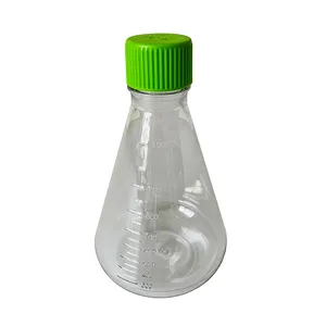 Sorfa Laboratory 150ml Cell Culture Shake Flask Plastic Erlenmeyer Conical Flask With Screw Cap