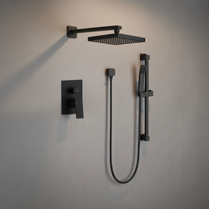 Tidjune Extra-mince Tête De Douche De Pluie Robinet De Douche Ensemble Noir avec Non-<span class=keywords><strong>retour</strong></span> Clapets - Product Image 4