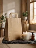 Sacs cadeaux en papier kraft imprimés sur mesure, design floral, emballage brun, vente en gros