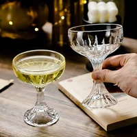 Verres à vin en cristal sculpté Dublin, verres à vin à pied vintage, gobelets