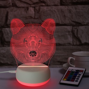 Lampara de ninos, lampe d'illusion 3D avec télécommande, lampe colorée alimentée par USB, cadeaux créatifs pour <span class=keywords><strong>la</strong></span> décoration intérieure - Product Image 4