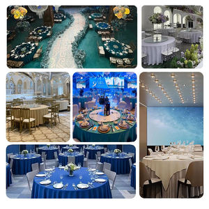 <span class=keywords><strong>Mantel</strong></span> Redondo Blanco Lavable, Manteles de Damasco para Bodas, Eventos, Decoraciones Navideñas, <span class=keywords><strong>Mantel</strong></span> <span class=keywords><strong>Azul</strong></span> Marino Champán - Product Image 6