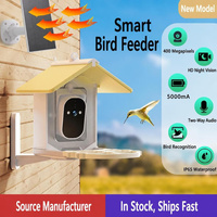 Mangeoire à oiseaux intelligente pour l'extérieur avec caméra HD et reconnaissance des espèces d'oiseaux par IA pour l'alimentation des oiseaux dans la cour