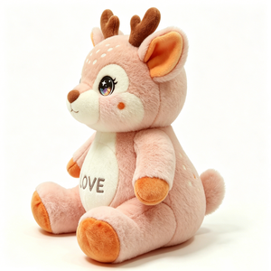 Peluche de ciervo rosa, peluche de cervatillo con manchas, peluche de ciervo adorable, decoración para habitación infantil con temática de bosque - Product Image 3