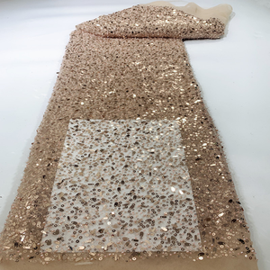 Regenbogenfarbener Luxus-Paillettenstoff für Kleider Afrikanischer Nigerianischer Paillettenstoff <span class=keywords><strong>Meterware</strong></span> - Product Image 2