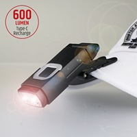 Lampe torche LED UV rechargeable 600 lumens en ABS, résistante à l'eau IPX4, mini porte-clés de camping avec base magnétique