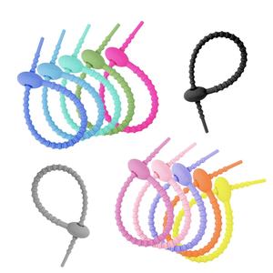 Nouvelle arrivée silicone cravate lanière réutilisable haute qualité lanière porte-clés coloré attaches de câble - Product Image 1